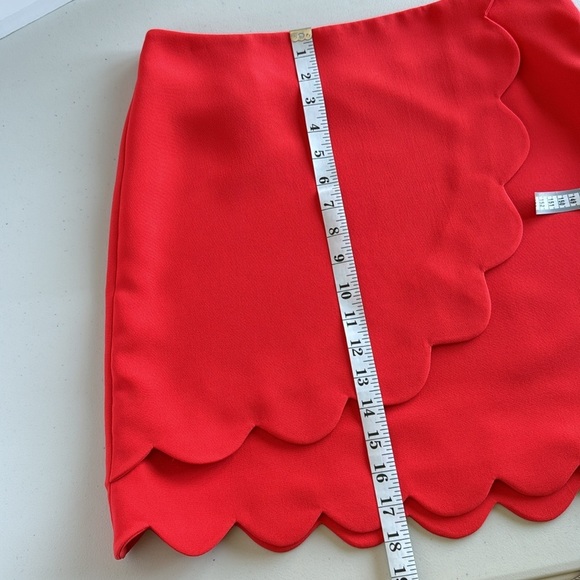 Draper James Coral Pink Scallop Hem Mini Skirt Cocktail - Picture 15 of 15